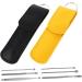 Stainless Steel Ear Cleaner Set - 8 Piece Earwax Removal Kit - Black Yellow - 10x3x1cm - Household Ear Cleaning Tools - Buy Online on GoSupps.com