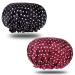 Zarrs shower hood 2 Pack women bathroom cap double layer bathroom hat Reusable waterproof elastic bathroom hewing large shower hoods for woman shower spa salon black red dab black dab