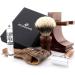 JAG Shaving Razor Set - Sustainable 4-Part Wooden Razor Set with Silberspitz Brush Double Edge Blades Stand & Leather Bag - Eco-Friendly Shaving Solution - Buy Online on GoSupps.com