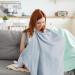 SHCHME Nursing Cover Muslin Cotton - Breathable Breastfeeding and Multi-Use Cover (Blue) - Buy Online on GoSupps.com