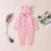Haokaini Newborn Baby Knitted Winter Romper Hooded Ear Warmer Snowsuit 6-12 Months Pink - Buy Online on GoSupps.com