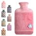 Hot Water Bottle with Cover 1.8L Large Rubber Hot Water Bottle for Relieving Menstrual Cramps Neck Shoulder Back Stomach Pain Warming Hands and Feet 1.8L-Pink letters