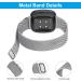 2Pack Stainless Steel Metal Bands for Fitbit Versa 3/Sense - Black+Silver - Buy Online on GoSupps.com
