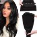 Sego hair extensions clip in extensions thick 7a 100% real human hair 1 part 5 clips poet hair part remy real hair smooth black#1-1 22 "(55cm) -100g 55 cm black#1