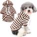 Zweitea dog hoodie shirts for small medium-sized dogs striped puppy clothes sweater sweatshirt soft short sleeve basic t-shirt pet girl young hooded clothing for all seasons coffee xs xs coffee