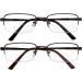 Yogo Vision Bifocal Reading Glasses Set of 2 - Half Rim Metal Readers for Men & Women | Gunmetal & Brown | Quality Spring Hinge 2.0x - Buy Online on GoSupps.com