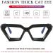AIEYEZO Thick Cat Eye Glasses | Fashionable Blue Light Blocking Glasses for Women | Anti Eyestrain & Headache Relief | 54mm Black Frame - Buy Online on GoSupps.com
