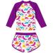 Girls Purple Dinosaur Two Piece Swimsuit Set | UPF 50+ Protection | Ages 4-10 - Buy Online on GoSupps.com
