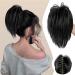 CHRSHN 2PCS Messy Bun Hair Piece Tousled Updo Hair Buns Hair Piece Claw Clip on Hair Pieces for Women Chignon Hair Bun Extensions Messy Hair Bun Scrunchies for Women(Natural Black)