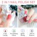 Nude Pink Nail Polish Pink Sparkles & Watermelon Red Jelly Gel Polish 2-in-1 Set Fast Drying and Long Lasting Pink Glitter Nail Varnish High Glossy Red Jelly Nail Polish Gift Set - Buy Online on GoSupps.com