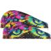 Buy Abstract Doodle Tiger Eyes Hair Towel 2 Pack - Super Absorbent Quick Dry Hair Turbans for Women & Girls | International Shipping Available - Buy Online on GoSupps.com