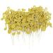 Healifty 6pcs Cake Toppers Music Symbols Cake Picks for Birthday Party Gold