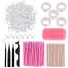 410 Pcs Eyelash Extension Kit - Eyelash Tweezers for Extensions Eyelash Brush Glue Rings Micro Disposable Applicator Lash Tape Eyelash Pads (9 kinds 410 pcs Lash Extension Kit) Supplement of Disposal Eyelash Tools