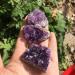 Natural Crystal Rough Natural Quartz Crystal 3pcs Natural Raw Amethyst Quartz Purple Crystal Cluster Stones Specimen Home Decoration Crafts Decoration Ornament Home Office Decor - Buy Online on GoSupps.com