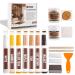 Furniture Markers Touch Up - Wood Repair Kit Wood Marker for Scratch Stain 7 Natural Color Series Combination of Wood Pen - Maple Oak Walnut Bamboo Light Brown White Yellow Teak 2 Color Wood Putty