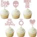 Halloween Bachelorette Cupcake Topper Boo To Be Ring Bride Or Die Skull Heart Blood Glitter Food Picks Horror Ghost Engagement Party Decorations Rose Gold