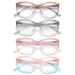 Olipunt 4 Pack Reading Glasses Blue Light Blocking ,Cat Eye Ladies Computer Readers with Spring Hinge ,Anti Glare UV Eyeglasses for Women +1.75 Mix 1.75 x