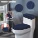 Stretch Toilet Cover Set - Navy Blue, Machine Washable Polyester Spandex Fabric - Buy Online on GoSupps.com