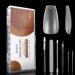 240PCS Transparent Soft Gel Full Cover Nail Tips Trapezoid Gel Nail Ttips 12 Sizes of Gel Nail Tip Extension Kit Suitable for Nail Salon and Home DIY 03-240pcs Short Trapezoid shaped