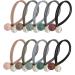 UaiUya 10pcs Big Bead Hair Tie for Women and Girls Black Blue Pink Gray Light Brown Black Blue Gray