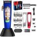 Professional Hair Clippers for Men Cordless Rechargeable Hair T Hair Clippers for Barbers Balding Clippers for Men Fade Clippers and Beard Trimmer for Me Blue Suit
