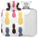 Naanle cartoon pineapple water bottle with reference transparent hot water bottle 2l large hot hot water bottle for bed hand feet warmer pain relief heat and cold therapy