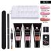 3 Colors Gel Nail Extension Set - Quick Building Acrylic Nail Gel for Technicians & DIY Salon Kit - Size #02 - Buy Online on GoSupps.com