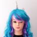 Gazechimp Women's Long Curly Wave Wig - Colorful Synthetic Hair with Silver Horn | International Shipping - Buy Online on GoSupps.com