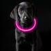 Coolzon LED light neck band Dog collar waterproof collision dog 3 modes light tape dog collar in length adjustable super bright kals band cat and dog small large medium pink