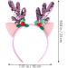 Christmas Sequins Antler Headband Fabric Glitter Reindeer Antlers Ears Hairhoops for Holiday Party Favor Headpiece(Pink) 23x16cm Pink - Buy Online on GoSupps.com