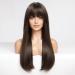 HAIRCUBE Long Natural Black Wigs with Highlights - Straight Fringe Wig for Women - Daily Wear - Buy Online on GoSupps.com