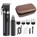 Hair Cutting Tool Electric Hair Clipper Nose Hair Trimmer 2 in 1 Set Digital Display Men's Hair Clipper Adjustable Cutter Head Grooming Kit