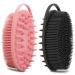 2 Pack Silicone Body Scrubber Silicone Loofah Double-Sided Body Brush Silicone Shower Scrubber and Scalp Massager Shampoo Brush for Sensitive Kids Women Men All Kinds of Skin (Black & Pink)