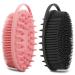 2 Pack Silicone Body Scrubber Silicone Loofah Double-Sided Body Brush Silicone Shower Scrubber and Scalp Massager Shampoo Brush for Sensitive Kids Women Men All Kinds of Skin (Black & Pink)