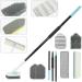Cleaning Brush Sets for Household Use - Rotating Cleaning Brush | Extendable Long Handle | Portable Tile Brush with Handle | Household Cleaner Brush for Bathroom Tiles Deluxe suit - Buy Online on GoSupps.com