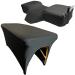 XOLLOZ | Lash Bed Cover + Pillow | Wipeable Waterproof Fitted Artificial Leather Spa Bed Topper | Curved Lash Bed Pillow With Neck And Back Support Two Pockets On The Sides
