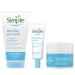 Simple Water Boost Skin Quench Gel Face Cream for Dry Skin 50 ml + Simple Water Boost Micellar 100% Soap-Free Face Cleanser Gel 150 ml & Simple Water Boost Hydrating Eye Gel 25 ml