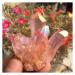 Natural Crystal Rough Beautiful Rose Flame Aura Quartz Crystal Cluster Specimen 60-70G