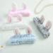 4 Pack Cute Bunny Ears Elastic Headbands for Women - Coral Fleece Makeup and Face Washing Head Wraps - Buy Online on GoSupps.com