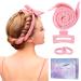 Lock winders curl up without heat improved 60 "Extra -long Heatless Curls Band curlers without heat overnight diy hair curler set hair band wave designers for medium long hair (pink)