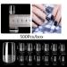 500PC Short Square Nail Tips Set - Full Cover Clear Acrylic Fingernails for Gel Nails - 12 Sizes for Nail Studios & DIY Nail Art - International Shipping Available - Buy Online on GoSupps.com