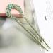 Vintage Crystal Rhinestone Double Prong Hair Stick Set - Champagne & Blue | Hairstyle Chignon Hairpin - 2 Pcs - Buy Online on GoSupps.com