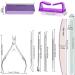 Manicure Nail File Kit Nail Cuticle Remover Kit Nail File and Buffer Set with Double-Sided Nail Files/Polishing Files/Cuticle Nippers/Pusher/PeelerToenail File - Buy Online on GoSupps.com