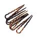 298-003 - Set 6 pieces of hair clamps 7 cm made in Italy - clips hairpins for hair and accessories hair knot turtle color brown tortie