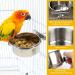 Stainless Steel Bird Feeding Dish Cups Set with Stand - Parrot Food Bowl for Bird Cage - Buy Online on GoSupps.com