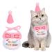 Wisebom 2 pieces dogs birthday pet cat dog happy birthday bibs cat birthday decoration dog birthday set pet costumes headgear accessories (pink)