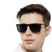 MARE AZZURO Large Square Reader Sunglasses Men Outdoor Sun Reading Glasses 1.0 1.25 1.5 1.75 2.0 2.25 2.5 2.75 3.0 3.5 4.0(Black, 1.00) Black 1.0 x