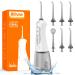 Bitvae Water Flossers for Teeth Cordless Water Dental Pick with 6 Jet Tips & 3 Modes for All Oral Care Ultra-fine 0.06mm Water Stream Precise for Teeth Cleaning and flossing Easy to Use White