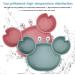 Qshare Toddler Plate BPA-Free Portable Suction Plate for Kids Dishwasher & Microwave Safe Silicone Placemat - 9x6x1.4 inch (Crab-mauve) - Buy Online on GoSupps.com