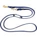 Adjustable Dog Liner - Brass Clips for Small & Large Dogs | Double Linen Leash 2.40m x 15mm - Navy Blue - Buy Online on GoSupps.com